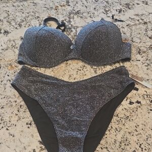 Sparkle Black Women's Bikini Set